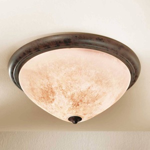 Lam, Runde Landhaus-Deckenleuchte Samuele, creme, 