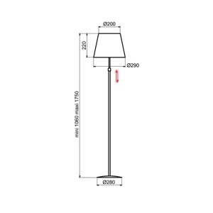 Aluminor, Aluminor Store Stehlampe, schwarz/weiß, Aluminor Store Stehlampe, schwarz/weiß