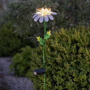 Star Trading, Star Trading - Solarleuchte DAISY - weiss - 15/15/77 cm