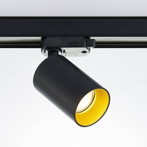 Lampenwelt.com, 3-Phasen-Strahler Brinja f. Schienensystem schwarz, Arcchio Spot Brinja, schwarz/gold, Alu, 3-Phasen-Schiene