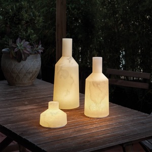 Carpyen, Alabast Medium - LED Lampe ohne Kabel / H 30 cm - Alabaster - OUTDOOR - Carpyen weiß en stein, Kabellose, wiederaufladbare Außenlampe Alabast Medium LED stein weiß / H 30 cm - Alabaster - OUTDOOR - Carpyen weiß en stein