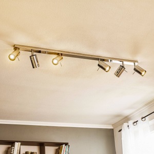 SOLLUX, Deckenspot Round, chrom, sechsflammig linear, Deckenspot Round, chrom, sechsflammig linear