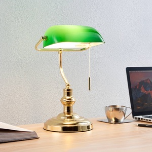 Lampenwelt.com, Bankerlampe Milenka, messing poliert, Bankerlampe Milenka, messing poliert