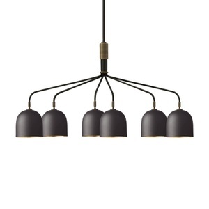 GUBI, GUBI Howard Kronleuchter short 6-flg gunmetal, GUBI Kronleuchter Howard 6-flammig 134x73 cm gunmetal