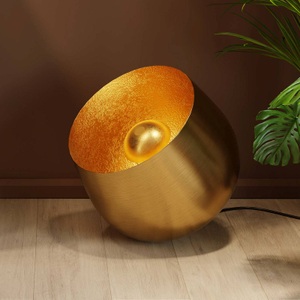 Kare Design, Bodenleuchte Apollon Smooth gold rund 50, KARE Apollon Bodenleuchte, gold, Ø 50 cm