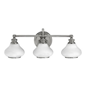 KICHLER, Chromfarbene Opalglas-Wandlampe Ainsley fürs Bad, Chromfarbene Opalglas-Wandlampe Ainsley fürs Bad