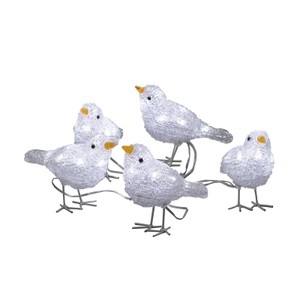 Konstmide CHRISTMAS, Niedliche Außen-Deko LED Vogelquintett, 