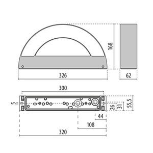 PERFORMANCE LIGHTING, Außenwandleuchte Mask+ M, unten, 3.000K, anthrazit, Außenwandleuchte Mask+ M, unten, 3.000K, anthrazit