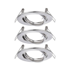 Paulmann, Paulmann GU10-Einbaulampe 3er-Set schwenkbar eisen, Paulmann 93391 LED-Einbauleuchte GU10 Eisen (gebürstet)
