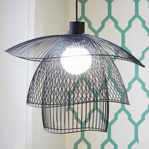Forestier, Forestier Papillon S Pendelleuchte 56 cm schwarz, Pendelleuchte Papillon Small metall schwarz / Ø 56 cm - Forestier schwarz en metall