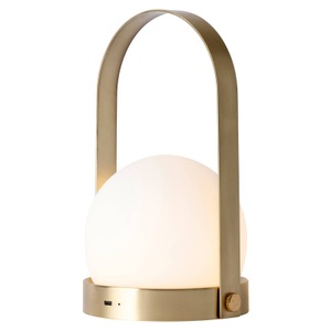 MENU, Menu-Carrie Lamp, Brushed Brass, Schnurlosleuchte Carrie LED glas gold metall / mit USB-Ladeport - Metall & Glas - Menu metall en glas