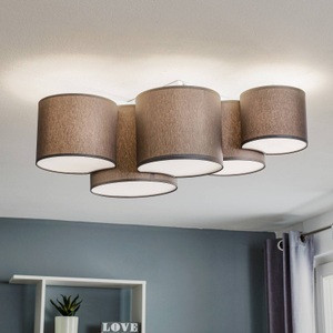 TK LIGHTING, Deckenleuchte Mona fünfflammig, grau, 