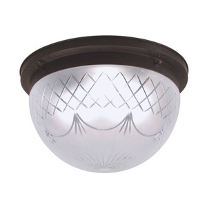 Berliner Messinglamp, Deckenleuchte Karolin verziertem Glasschirm, Deckenleuchte Karolin verziertem Glasschirm