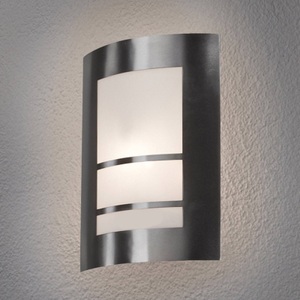 Lampenwelt.com, Schöne LED-Außenwandleuchte Katalea in Silber, 