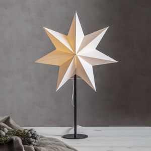 Star Trading, Standstern Mixa, Metall/Papier schwarz/weiß, Standstern Mixa, Metall/Papier schwarz/weiß