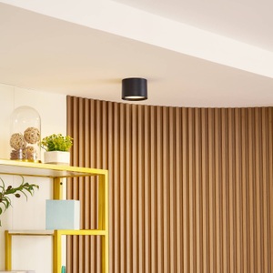 LINDBY, Lindby Nivoria LED-Strahler, Ø 12 cm, sandschwarz, Lindby LED-Strahler Nivoria, Ø 12 cm, sandschwarz, Aluminium
