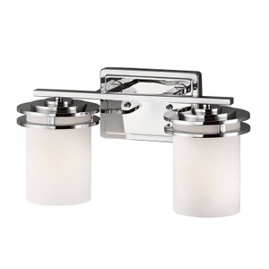 KICHLER, LED-Wandleuchte Hendrik in polierter Chromoptik, LED-Wandleuchte Hendrik IP44 Chrom/Glas, 2-flammig