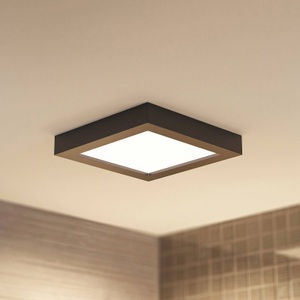 PRIOS, Prios Mazin LED-Deckenlampe, IP44, CCT, 24 W, Prios LED-Deckenlampe Alette, schwarz, 24 W, CCT, dimmbar