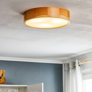 TEMAR LIGHTING, Deckenlampe Cleo aus Holz mit Diffusor, Ø 37,5cm, Deckenleuchte Cleo aus Kiefernholz, Ø 37,5cm