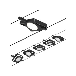 Paulmann, Paulmann 94424 Seil-Komplettsystem LED Schwarz (matt), Chrom, Paulmann 94424 Seil-Komplettsystem LED Schwarz (matt), Chrom