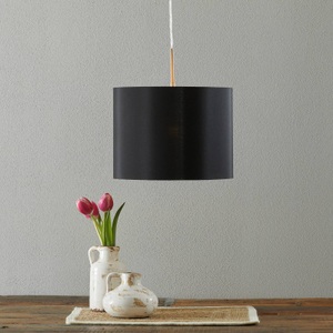 LUCANDE, Lucande Patrik Textil-Hängeleuchte Ø30cm schwarz, 