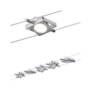 Paulmann, Seil-Komplettsystem LED fest eingebaut 22 W LED EEK: LED (A++ - E) Paulmann MacLED 94108 Chrom (matt), Paulmann MacLED 94108 Seil-Komplettsystem LED fest eingebaut 22 W LED Chrom (matt)