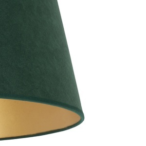 EULUNA, Lampenschirm Cone Höhe 18 cm, dunkelgrün/gold, Lampenschirm Cone Höhe 18 cm, dunkelgrün/gold