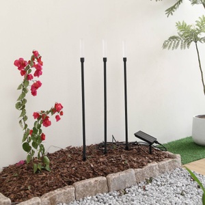 LINDBY, Lindby LED-Solarleuchte Balian, 3er-Set, 3000K, Lindby LED-Solarleuchte Balian, 3er-Set, schwarz, Alu, 3000K
