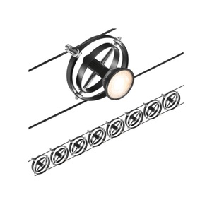 Paulmann, Paulmann Cardan Seilsystem achtflammig, schwarz m., Paulmann PAULMANN 94494 Seil-Basissystem GU5.3 Schwarz (matt)