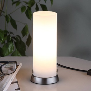 Lampenwelt.com, Zylinderförmige LED-Tischlampe Andrew aus Glas, Zylinderförmige Tischlampe Andrew aus Glas