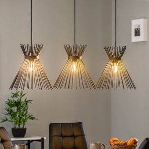 Home, Home - Hängelampe Kirpi - Schwarz, Hängeleuchte Kirpi 3088 3-flammig linear schwarz
