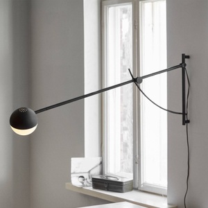 Northern, Northern Balancer Wandleuchte, schwarz, Wandleuchte mit Stromkabel Balancer metall schwarz / Schwenkarm - Verstellbare Länge von 102 bis 158 cm - Northern schwarz en metall