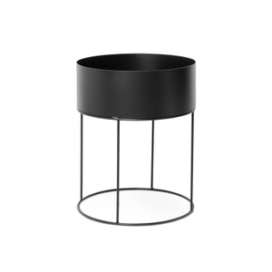 ferm living, ferm living Plant Box round Blumenkasten mit Gestell schwarz, ferm LIVING Plant Box Round, schwarz, Ø 40 cm, Stahl