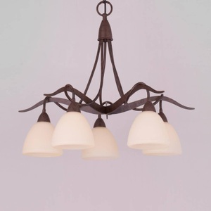 Lam, Landhaus-Hängeleuchte Samuele, 5-flg., creme, 