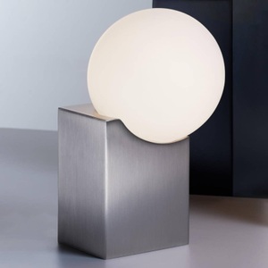 Pujol, Tischlampe Cub 17,5 cm nickel matt, 