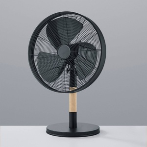 Reality Leuchten, Tischventilator Viking, schwarz mit Holzelement, Tischventilator Viking, schwarz mit Holzelement