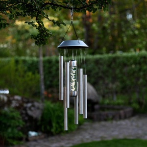 Star Trading, Star Trading Trading Bubbly - LED Solar Windspiel, Star Trading - Solarleuchte CHIME - silber - 12.5/12.5/35 cm