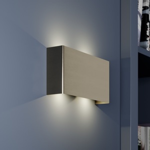 Lampenwelt.com, Maja - dimmbare LED-Wandleuchte 22 cm, Quitani Maja LED-Wandleuchte, nickel, 22 cm