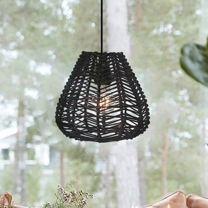 PR Home, PR Home Adelle Hängelampe aus Rattan schwarz Ø24cm, PR Home Adelle Hängelampe aus Rattan schwarz Ø24cm