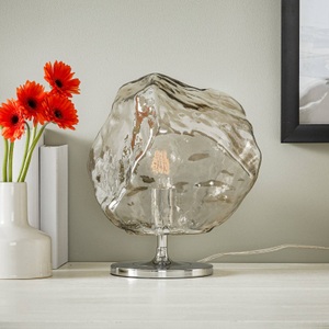 Schuller, LED-Tischleuchte Petra mit effektvollem Glasschirm, 