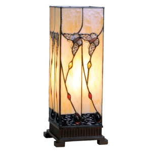 Clayre & Eef, Bernsteinfarbene Tischleuchte Amberly 45 cm, Bernsteinfarbene Tischleuchte Amberly 45 cm