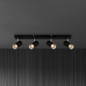 Briloner, Deckenspot Plek GU10 schwarz/silber vierflammig, Deckenspot Plek GU10 schwarz/silber vierflammig