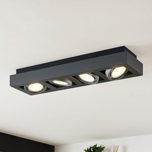 LED-Deckenstrahler Ronka, 4-fl., lang, grau