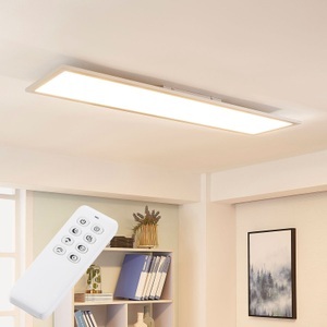 Lampenwelt.com, LED-Deckenleuchte Lysander, Lichtfarbe verstellbar, Arcchio Lysander LED-Panel, CCT 119cm 58W, silber
