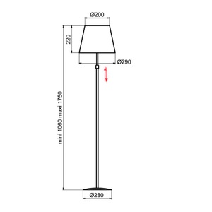 Aluminor, Aluminor Store Stehlampe, weiß/schwarz, Aluminor Store Stehlampe, weiß/schwarz