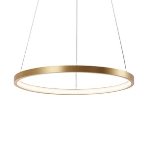Leuchten Direct, Moderne Ring Hängelampe Gold 40 cm inkl. LED - Anella, Moderne Ring Hängelampe Gold 40 cm inkl. LED - Anella