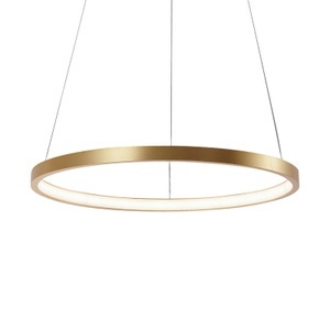 Leuchten Direct, Moderne Ring Hängelampe Gold 40 cm inkl. LED - Anella
