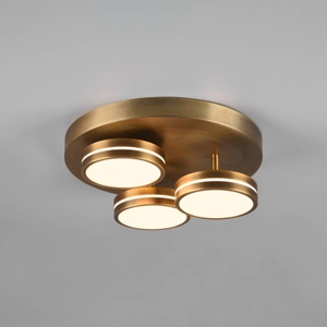 Trio Lighting, LED-Deckenlampe Franklin dreiflammig altmessing, LED-Deckenlampe Franklin dreiflammig altmessing