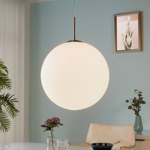 Lampenwelt.com, Pendellampe Marike, Opalglaskugel weiß, Kugel-Hängeleuchte Marike aus Opalglas, 40 cm