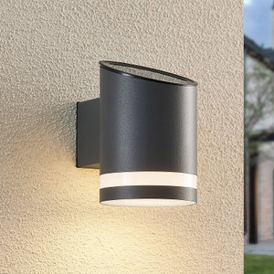 LINDBY, Lindby Bentlas Solar-Außenwandleuchte mit LED, Lindby Solar-LED-Außenwandleuchte Bentlas, anthrazit